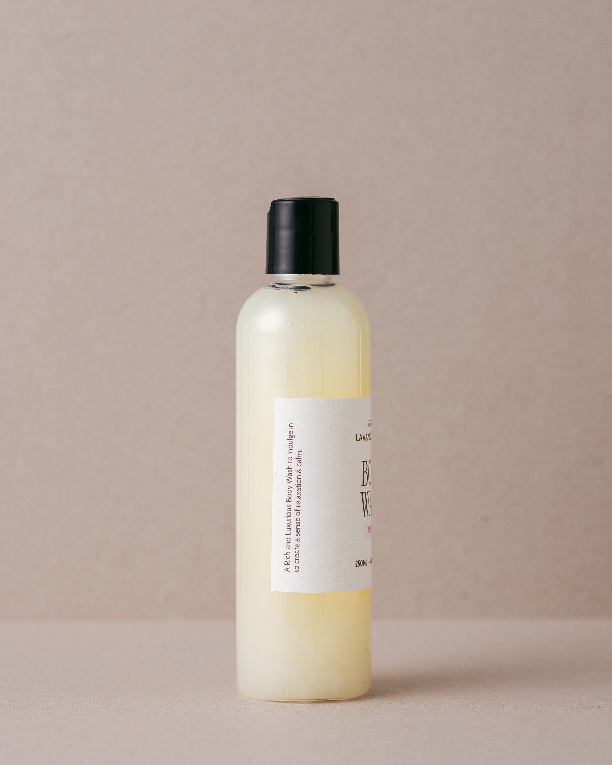 Amore body wash with Pure Essential Oils of Sandalwood, Ylang Ylang, Clary sage, Patchouli, Rosewood, Orange and Cinnamon handmade at Lavandula Farm