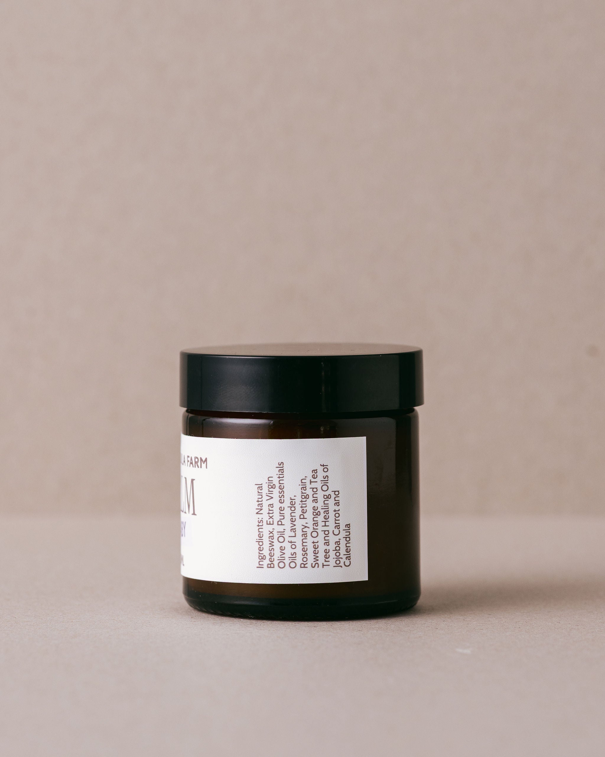 Baby balm in glass jar made with natural ingredients by Lavandula Farm