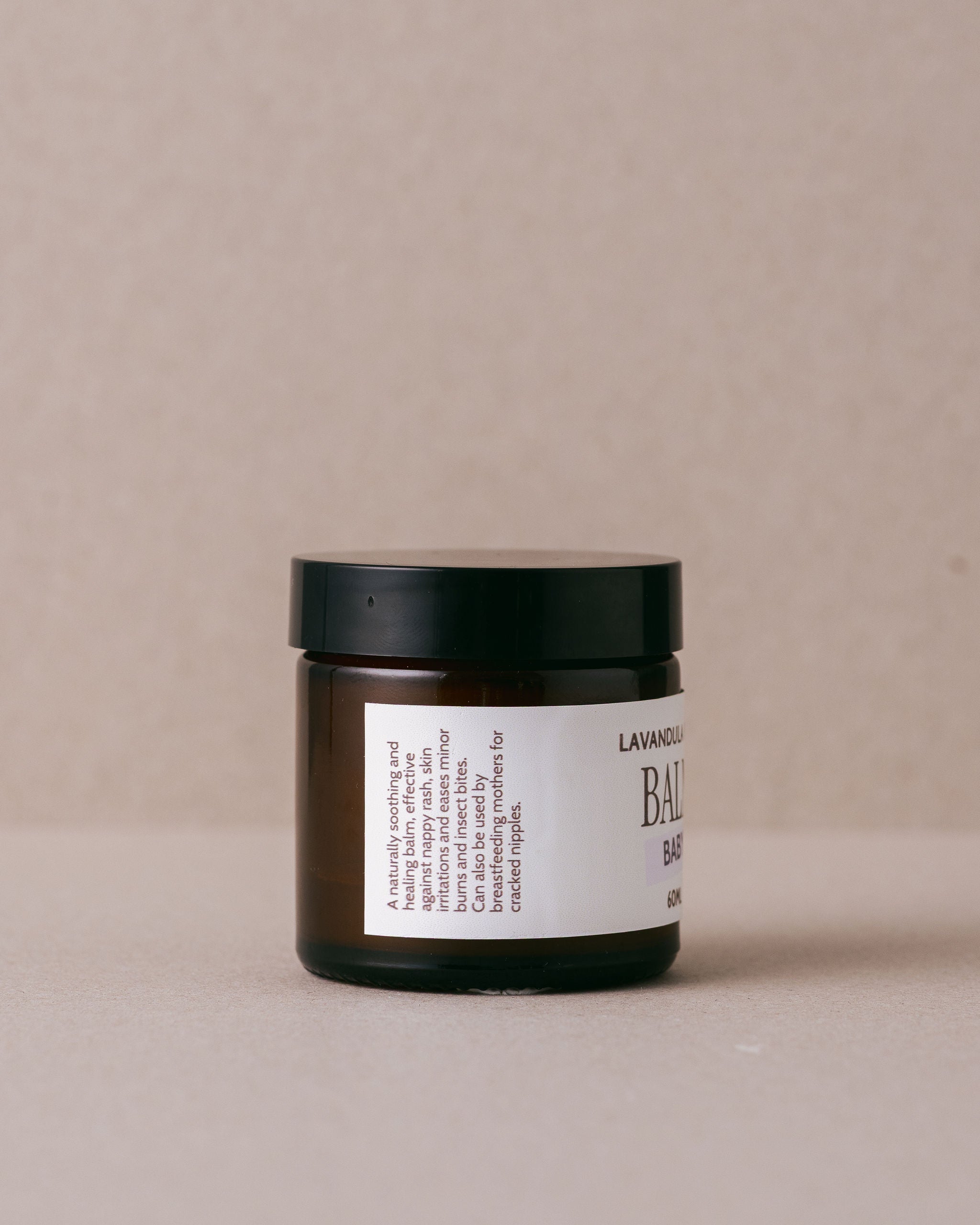 Baby balm in glass jar made with natural ingredients by Lavandula Farm