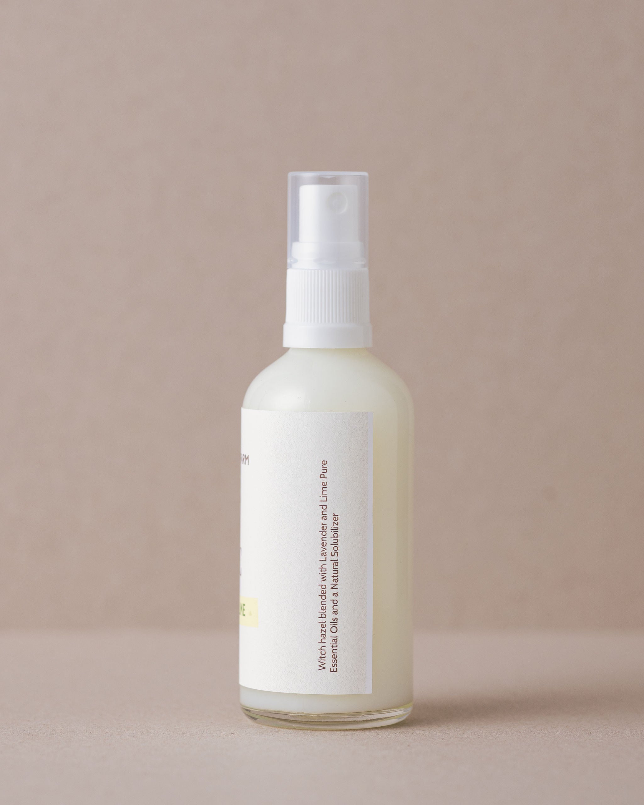 Lavender and lime skin tonic in a glass jar handmade at Lavandula Farm with natural ingredients