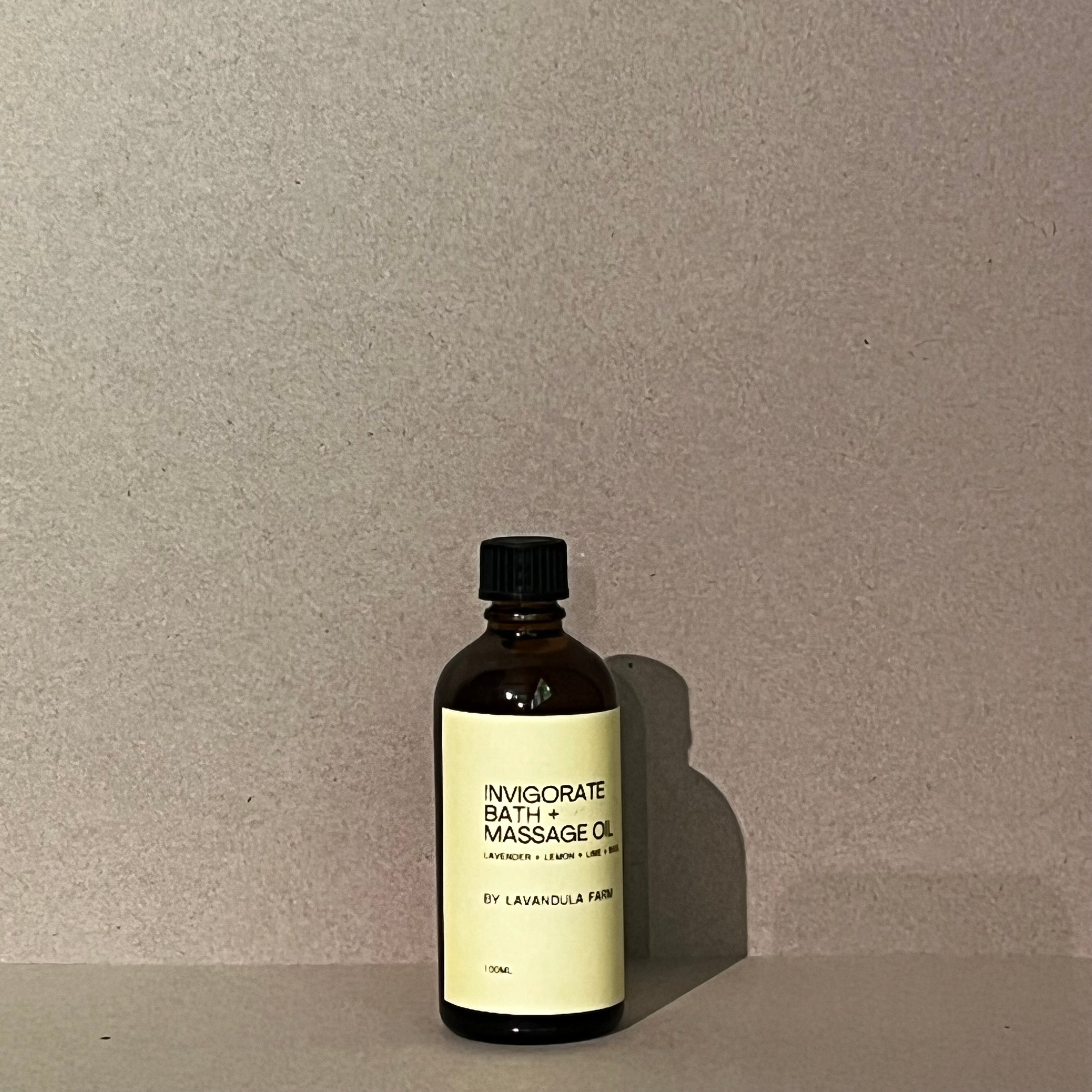 Invigorate Bath and Massage Oil - Lavender + Lemon + Lime