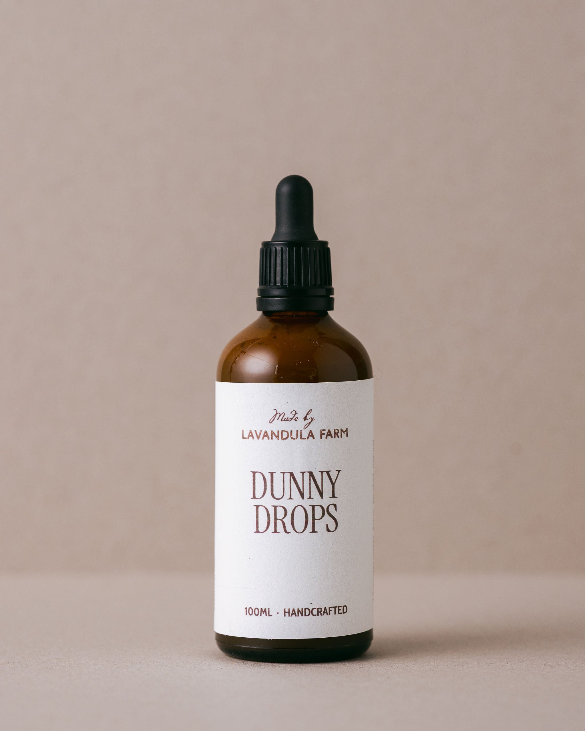 Lavandula Dunny Drops in a glass bottle handmade at Lavandula Farm