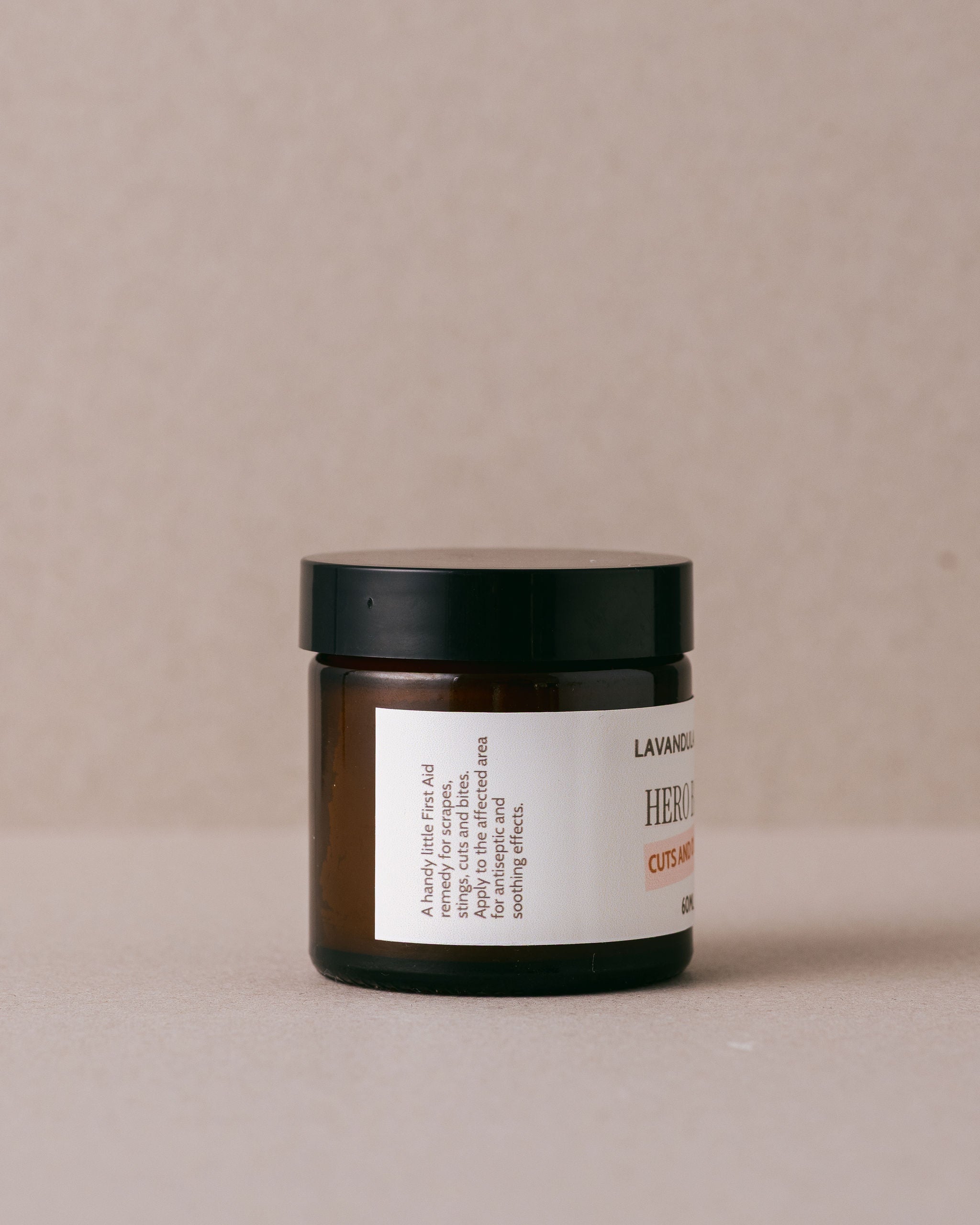 Natural hero balm for stings and cuts made with natural ingredients at Lavandula Farm