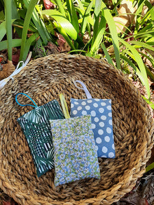 Pattern fabric lavender filled bags to put in your wardrobe or closet